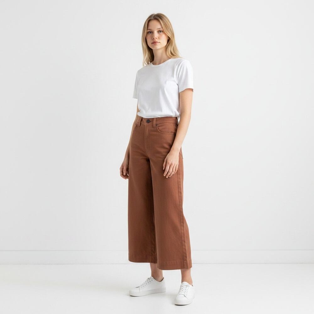 Creatures of Comfort Pants Size 0 Cotton Linen Wide Leg Rust Made USA